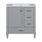 Modern 30' Bathroom Vanity with Sink Combo, Grey Solid Wood Frame with Soft Closing Door and 3 Drawers