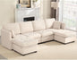 Sectional Couch, Modular Sectional Sofa Pet-Friendly Couch with Storage, Sleeper Sectional Sofa, Comfortable Convertible Sectional Couches for Living Room (Beige, 6 seats)