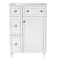 Transitional Bathroom Vanity Cabinet with Ceramic Sink, 24-Inch, White, MDF and Solid Wood