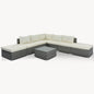 Wicker Garden Conversation Sofa Set, 8-Pieces Outdoor Patio Furniture, Beige Cushions Gray Wicker, Combinable Design
