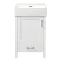 Modern 20.28'' Bathroom Vanity with Ceramic Sink, Solid Wood Frame & Storage, White