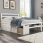 Full Size Wood Platform Bed with Removable Storage Shelves, Built-in Two Storage Drawers for Added Convenience, White