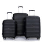 Hardshell Suitcase Spinner Wheels PP Luggage Sets Lightweight Durable Suitcase with TSA Lock,3-Piece Set (20/24/28) ,Black