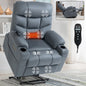 Up to 350 LBS Power Lift Recliner Chair, Heavy Duty Motion Mechanism with 8-Point Vibration Massage and Lumbar Heating, Cup Holders, USB and Type-C Ports, Removable Cushions, Blue