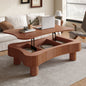 Lift Top Coffee Table for Living Room 42' - Fluted Panel Hidden Storage, Silent Hydraulic Lift, Curved Safety Corners, 5 Min Assembly (27'W x 13-18.9'H, Walnut)