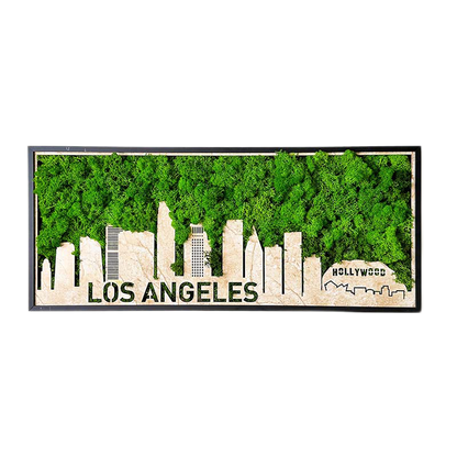 Los Angeles Moss City Silhouette Metal Wall Art Medium