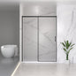 56-60' W x 74' H Semi-Frameless Sliding Shower Door, 1/4' (6mm) Clear SGCC Tempered Glass, Matte Black Finished, Adjustable Width – No Cutting Required