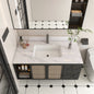43 Inch Marble Vanity Top, White Vanity Top with 1 Pre-drilled Faucet Holes, Bathroom Vanity Top with Undermount Rectangular Middle Sink and 4' Height Backsplash,  Bianco Carrara Venato