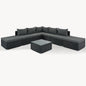 8-Pieces Outdoor Patio Furniture Set with Combinable Wicker Sofa and Gray Cushions