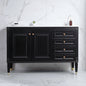 48'' Bathroom Vanity with Top Sink, Bathroom Storage Cabinet with 2 Soft Closing Doors and 3 Drawers, Single Sink Bathroom Vanity. black