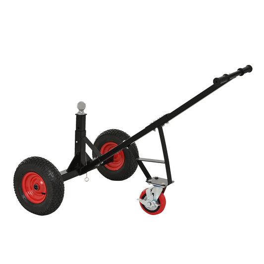 Versatile Heavy Duty Tri-Wheels 800lbs Trailer Dolly Load Capacity, Trailer Mover, with 2' Hitch Ball, 18''-25'' Adjustable Height. Moving Trailer, RV,Boat, Farming Equipments, Black