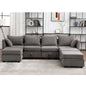Modular Sectional Sofa, Convertible U Shaped Sofa Couch with Storage, 7 Seat Sleeper Sectional Sofa Set, Flexible Modular Combinations Fabric Couch for Living Room  (Grey, 7 Seat Sofa)