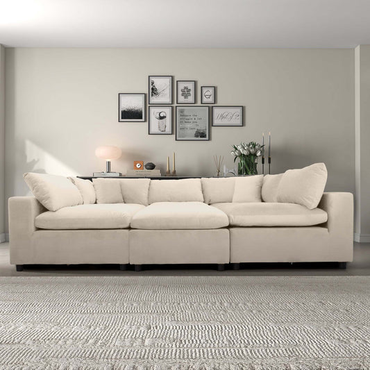 Hayward Ivory Velvet Modular Sectional Sofa