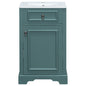 Modern Bathroom Vanity with Ceramic Sink, Soft-Close Door, Green Finish, Solid Wood & MDF, 20-Inch