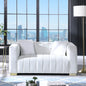 A modern  channel sofa  take on a traditional Chesterfield,White color,loveseater