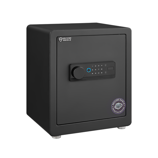 Safe with electronic password and biometric recognition, built-in detachable partition, dual protection with electronic password lock, invisible concealed compartment structure, preferred for home/off