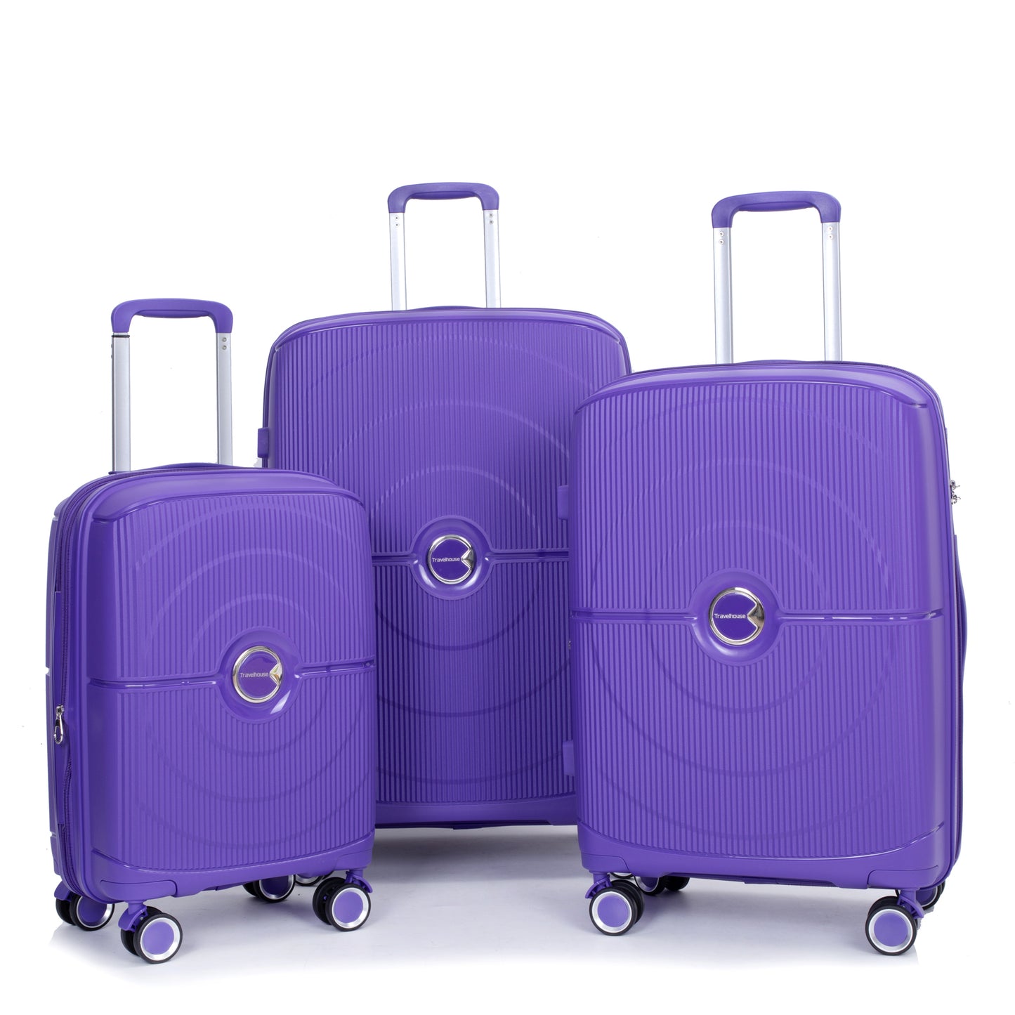 Expandable Hardshell Suitcase Double Spinner Wheels PP Luggage Sets Lightweight Durable Suitcase with TSA Lock,3-Piece Set (20/24/28) , Purple-NEW SKU W284P197041/W284P197039