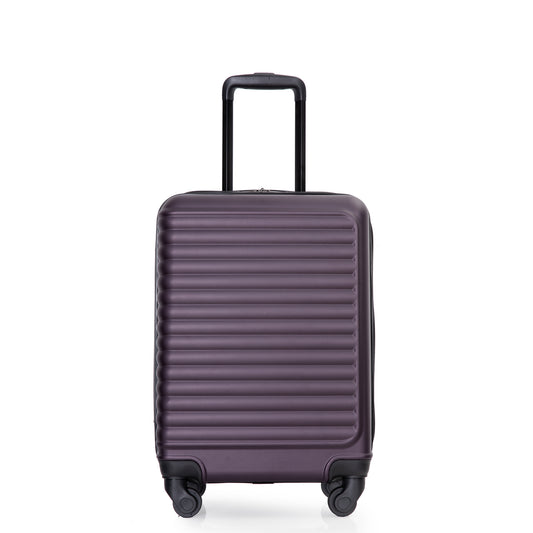 20' Carry on Luggage Lightweight Suitcase, Spinner Wheels, Purple