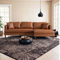 Blake L-Shaped Cognac Vegan Leather Sectional Sofa Right Facing