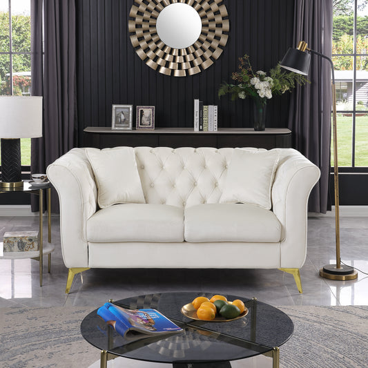 Chesterfield sofa ,Stanford sofa ,  high quality Chesterfield sofa ,BEIGE , tufted and wrinkled fabric  sofa;contemporary Stanford sofa .loverseater; tufted sofa with scroll  arm and scroll back