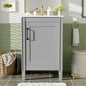 20' Gray Bathroom Vanity with Ceramic Sink, Soft Close Door, Adjustable U-Shaped Shelf, Door Storage Rack, Modern Freestanding Cabinet for Small Bathrooms
