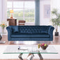 Chesterfield sofa ,Stanford sofa ,  high quality Chesterfield sofa ,AZURE BLUE, tufted and wrinkled fabric  sofa;contemporary Stanford sofa .loverseater; tufted sofa with scroll  arm and scroll back