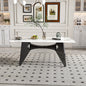 Marble Dining Table for 6-8, 71' Modern Luxury Dining Room Table for Kitchen, Carrara Gold Rectangular Table with Horse Stainless Steel Base for 4-6 People.