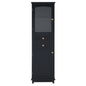 Modern 63-inch Tall Bathroom Storage Cabinet with Glass Doors, Two Drawers, Adjustable Shelves, Made of MDF with Black Painted Finish, Ideal for Organized Display