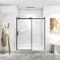 56'-60'W x 70'H Frameless Shower Door, Sliding Shower Door, with Premium 5/16'(8mm) Thick Tempered Glass Shower Enclosure,Double Side Easy Clean Coat,Matte Black Finished With Buffer