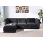120' length , Fashionable modular sofa with iron and wood frame chenille sofa, black ,uitable for living room
