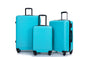 3 Piece Luggage Sets ABS Lightweight Suitcase with Two Hooks, Spinner Wheels, TSA Lock, (20/24/28) Turquoise