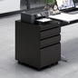 3-Drawer Mobile File Cabinet with Lock, Office Storage Filing Cabinet for Legal/Letter Size, Pre-Assembled Metal File Cabinet Except Wheels Under Desk(Black)