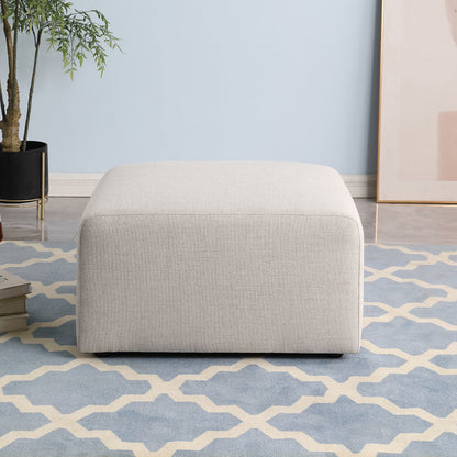 Sofa Ottoman, No Assembly Required, Beige Chenille Fabric  29.92' L × 29.92' W × 16.73' H (Length × Width × Height)