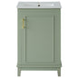 Viedo Modern Small Bathroom Vanity Cabinet with Ceramic Basin, Green, Solid Wood+MDF, 20*14.5*33.3 Inches