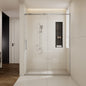 56-60'W x74'H Semi-Frame Single Sliding Shower Door,304 Stainless Steelin Brushed Nickel finish,5/16' (8mm) Thick SGCC Tempered Clear Glass,Type C Wrapped Guide Rail Anti-derailment Pulley