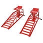 SuxiDi 5 Ton Auto Car Truck Service Ramps Lifts, Hydraulic Garage Lift, Red, Iron, 45 x 13.5 inches